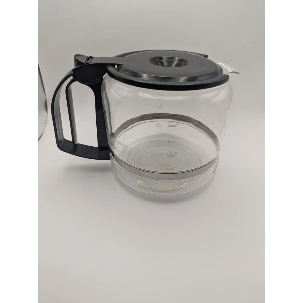 Glass Coffee Pot Carafe‎ Replacement Black Lid Handle 12 Cup Glass Made in USA